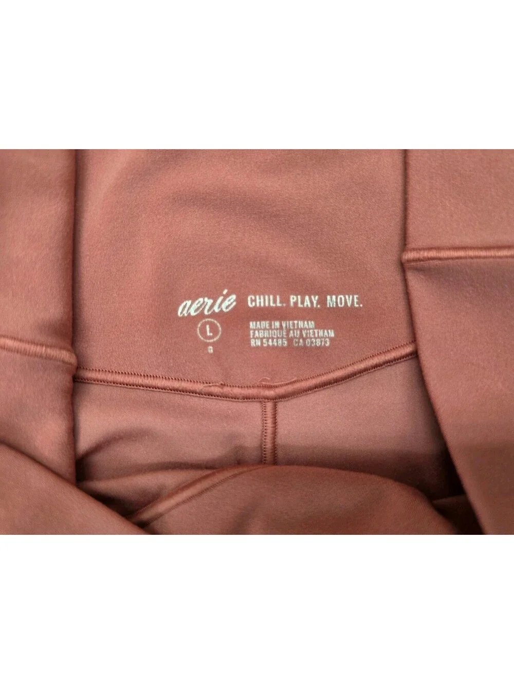 Offline Aerie Crossover Biker Shorts Large Pink Mauve High Waisted Activewear